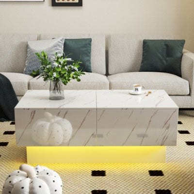 Coffee Table With Sliding Tabletop, Center Table With Hidden Storage Compartment, Extendable Table For Living Room.
