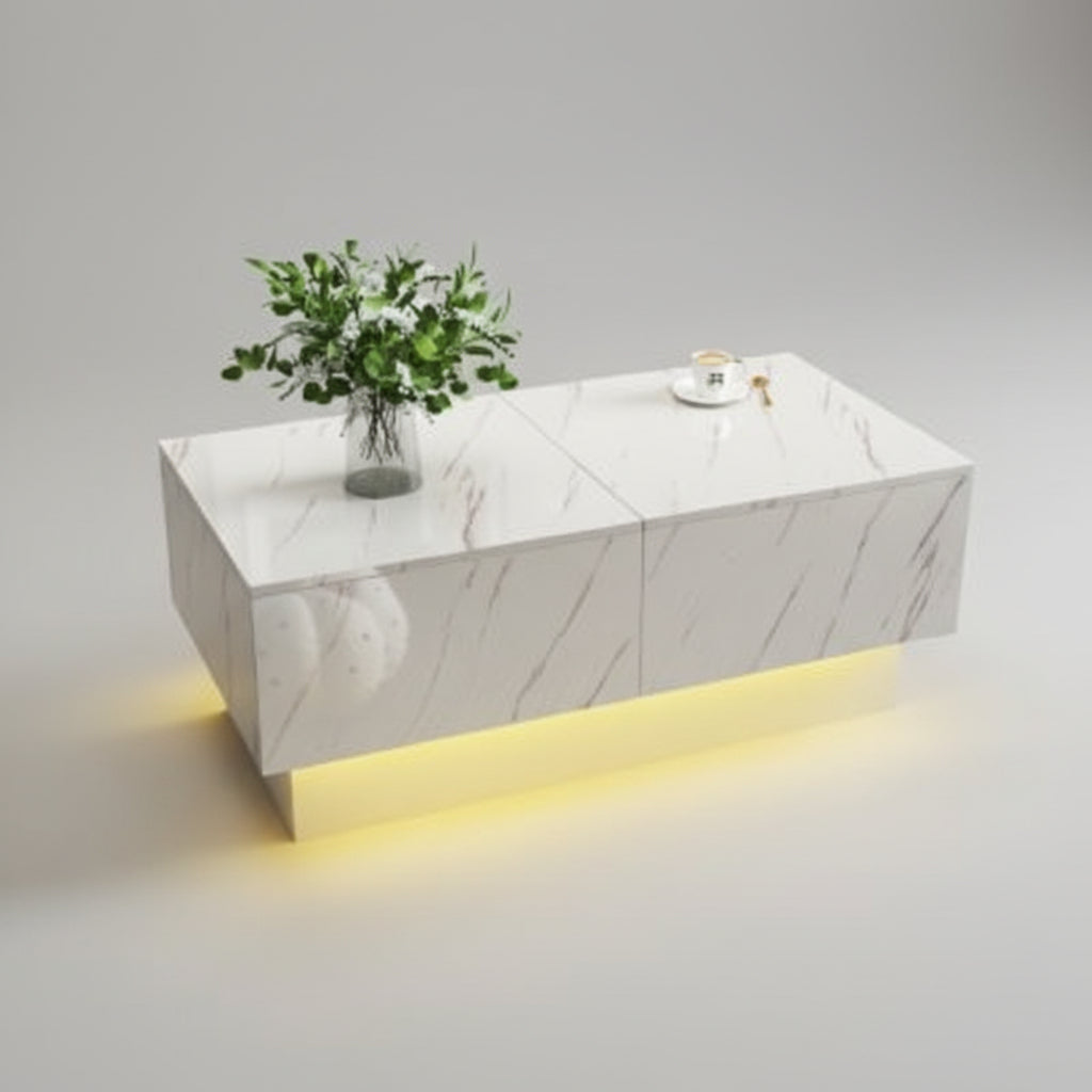 Coffee Table With Sliding Tabletop, Center Table With Hidden Storage Compartment, Extendable Table For Living Room.