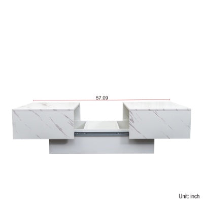 Coffee Table With Sliding Tabletop, Center Table With Hidden Storage Compartment, Extendable Table For Living Room.