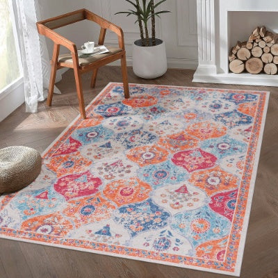 LOOM  LUXE 5x8 Area Rug For Bedroom, Washable Rug, Low-Pile, Non-Slip, Non-Shedding, Foldable, Kid Pet Friendly - Area Rugs For Living Room, Bedroom, Kitchen Wedding Gift.
