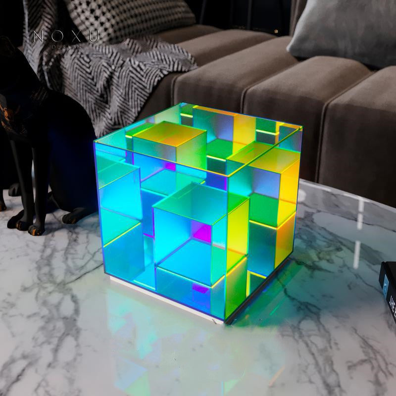 Acrylic Cube LED Color Table Lamp.